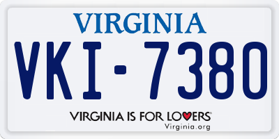 VA license plate VKI7380