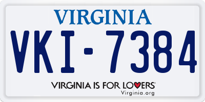 VA license plate VKI7384