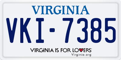VA license plate VKI7385