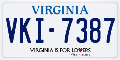 VA license plate VKI7387