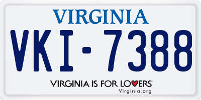 VA license plate VKI7388