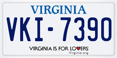 VA license plate VKI7390