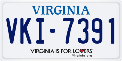 VA license plate VKI7391