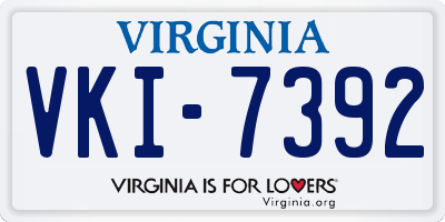 VA license plate VKI7392