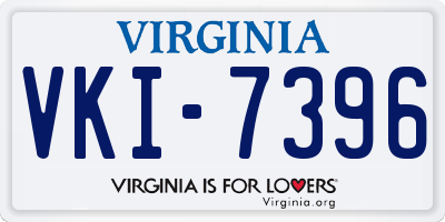 VA license plate VKI7396