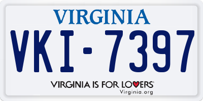 VA license plate VKI7397