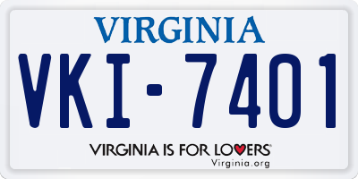 VA license plate VKI7401