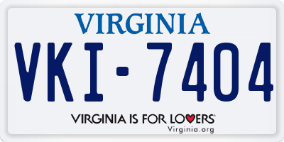 VA license plate VKI7404