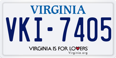 VA license plate VKI7405