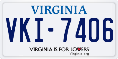 VA license plate VKI7406