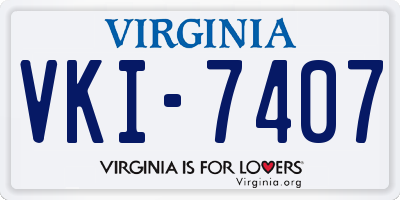 VA license plate VKI7407