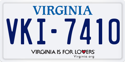 VA license plate VKI7410