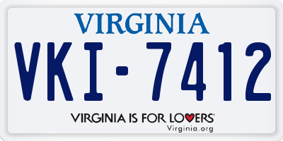 VA license plate VKI7412