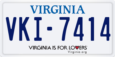VA license plate VKI7414