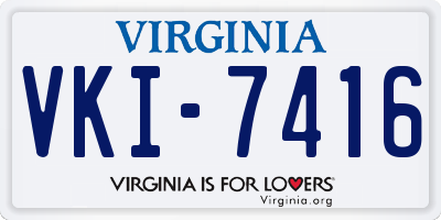VA license plate VKI7416