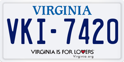 VA license plate VKI7420