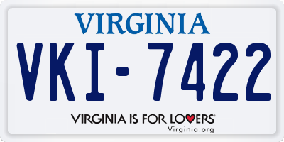 VA license plate VKI7422