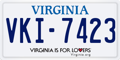 VA license plate VKI7423