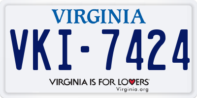 VA license plate VKI7424