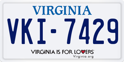 VA license plate VKI7429