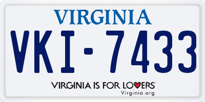 VA license plate VKI7433