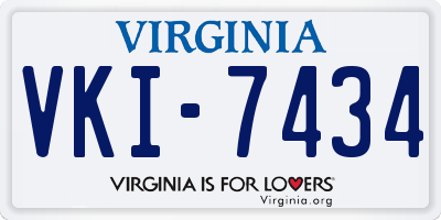 VA license plate VKI7434