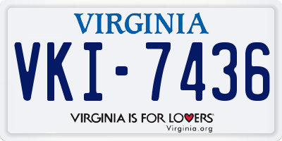 VA license plate VKI7436