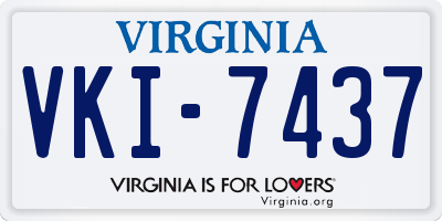 VA license plate VKI7437