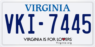 VA license plate VKI7445