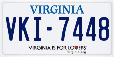 VA license plate VKI7448