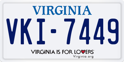 VA license plate VKI7449