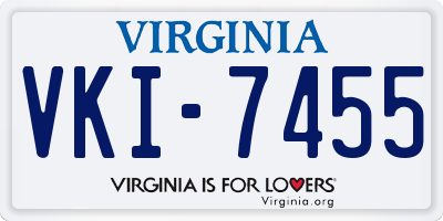 VA license plate VKI7455