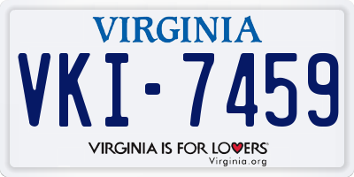VA license plate VKI7459