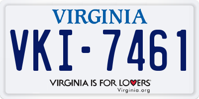 VA license plate VKI7461
