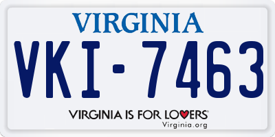 VA license plate VKI7463