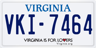 VA license plate VKI7464