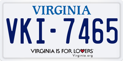 VA license plate VKI7465