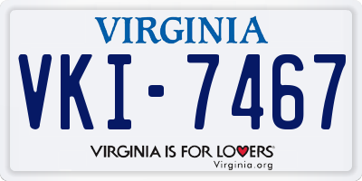 VA license plate VKI7467