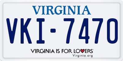 VA license plate VKI7470