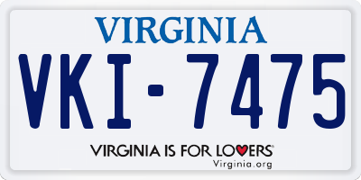 VA license plate VKI7475