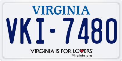 VA license plate VKI7480