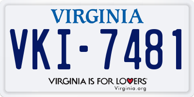 VA license plate VKI7481