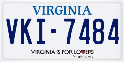 VA license plate VKI7484