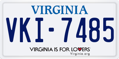 VA license plate VKI7485