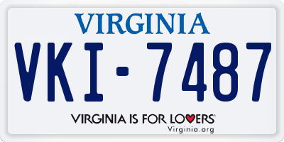 VA license plate VKI7487
