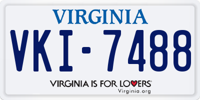 VA license plate VKI7488
