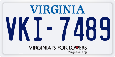 VA license plate VKI7489