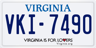 VA license plate VKI7490