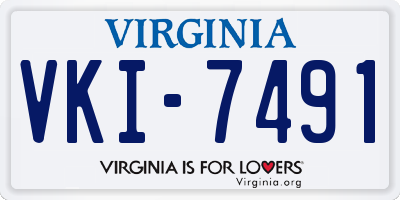 VA license plate VKI7491