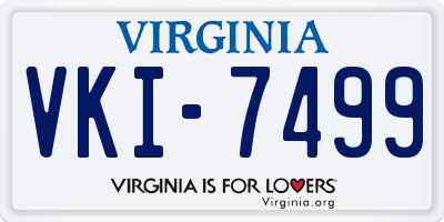 VA license plate VKI7499